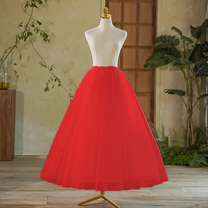 open lace back dress EXTRA VOLUME Red Net Vintage Rockabilly 50s Petticoat Skirt – Pretty Kitty  Fashion main image 1