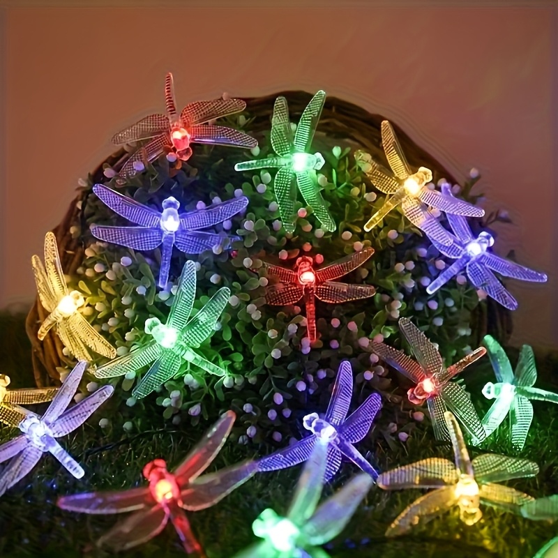 solar dragonfly string lights solar lights outdoor waterproof solar outdoor led string lights 8   waterproof outdoor decoration suitable for gardens   courtyard outdoors christmas solar lamp string waterproof Product details 1