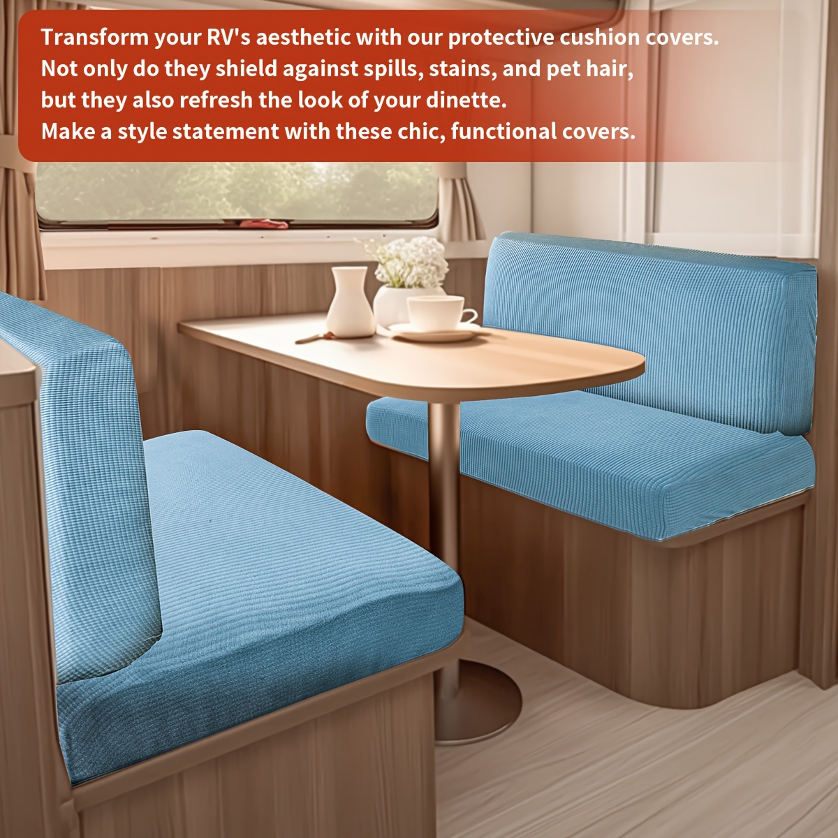 Table Camper Couch Cushions Rv BAOSITY RV Dinette Cushion Covers