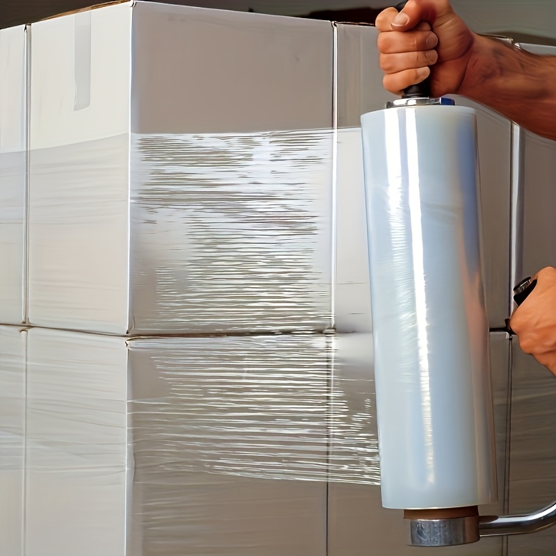 E-shop 1 Rolle 100m Schwerlast-Verpackungsfolie – Transparente, glatte Stretchfolie, laminierte Kunststoffverpackung – für Palettenverpackung