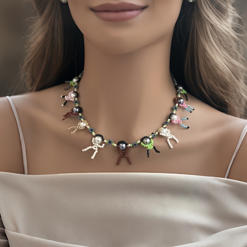 Boho Style Beaded Necklace with Freshwater Pearls
