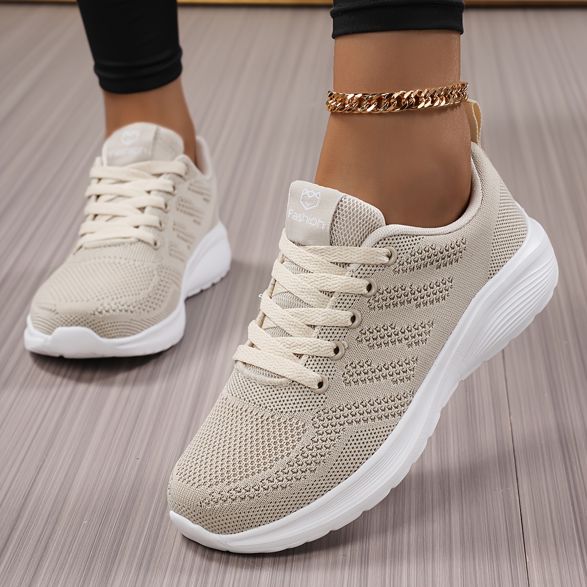 Women's Casual Sneakers, Mesh Breathable Solid Color Shoes, Student Running Shoes, Lace-up Travel Shoes, Flat-bottom Women's Shoes, Low-top Women's Shoes