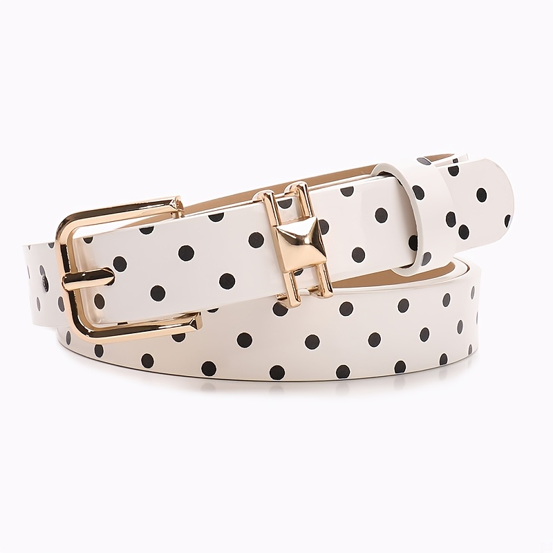 TEMU 1pc Women's Belt, Fashionable Polka Dot Sweet Vintage Belt For Daily Wear With Skirts, Casual Jeans, Waist Cinching Decorative Belt