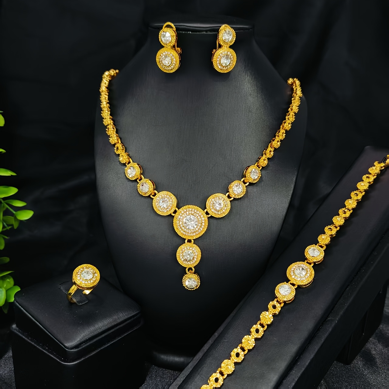 1 set fashion womens necklace earrings bracelet ring jewelry - Temu United  Arab Emirates