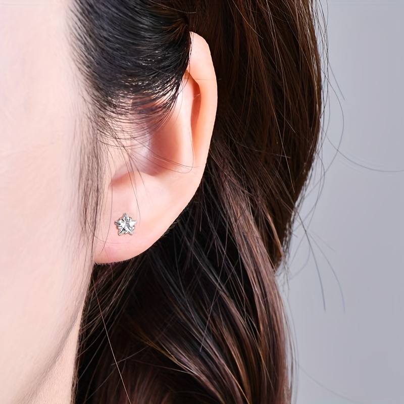 a set of three pairs of earrings   shaped super sparkly elegant and   with a threaded structure to prevent falling off suitable for bathing and sleeping without needing to remove them   everyday wear and multiple e Product details 3
