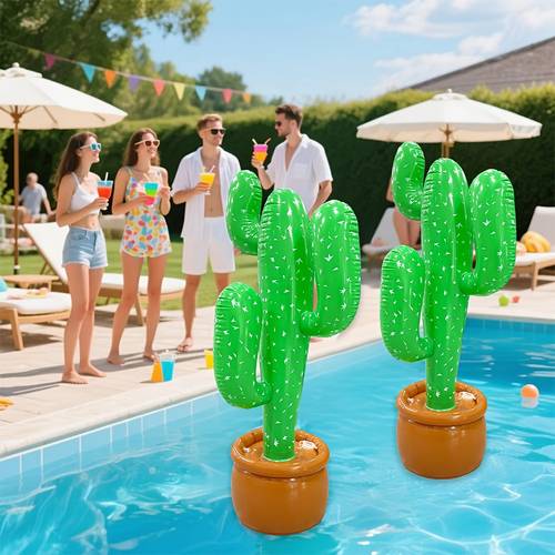 2 large inflatable cactus pots suitable for pool parties beach parties decorations and event setup props