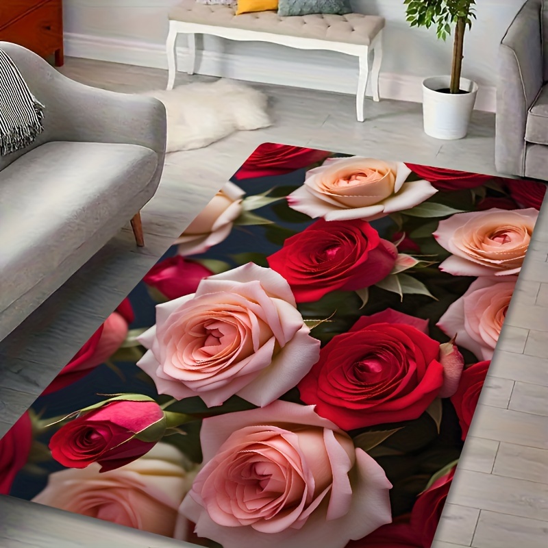 

Vibrant Rose Rug Set: 5 Sizes Available - Perfect For Home Decor