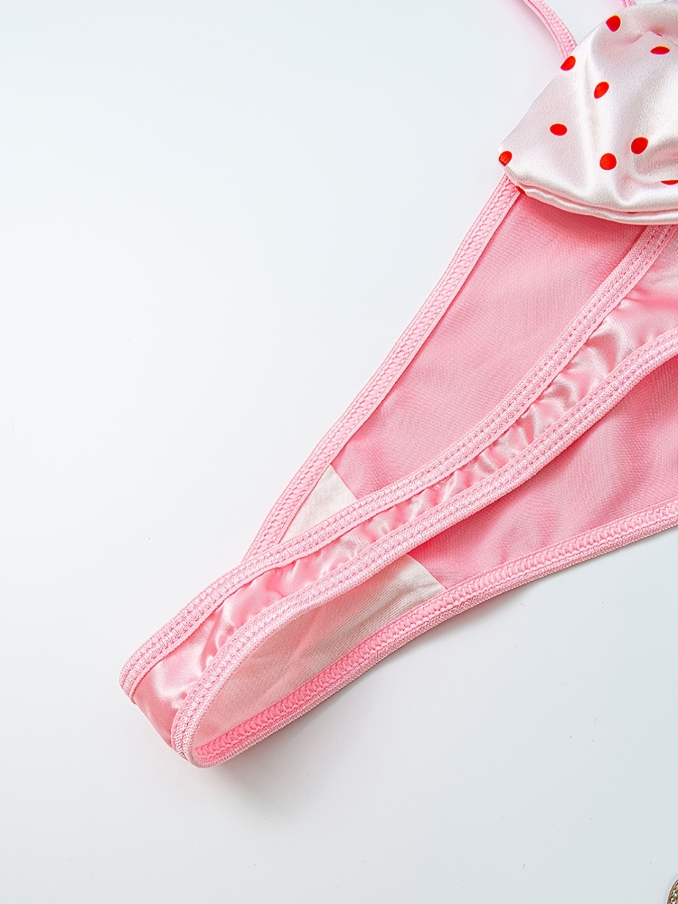 low waist   bow knot thong panties comfortable seamless breathable design with polka dots and   Product details 4