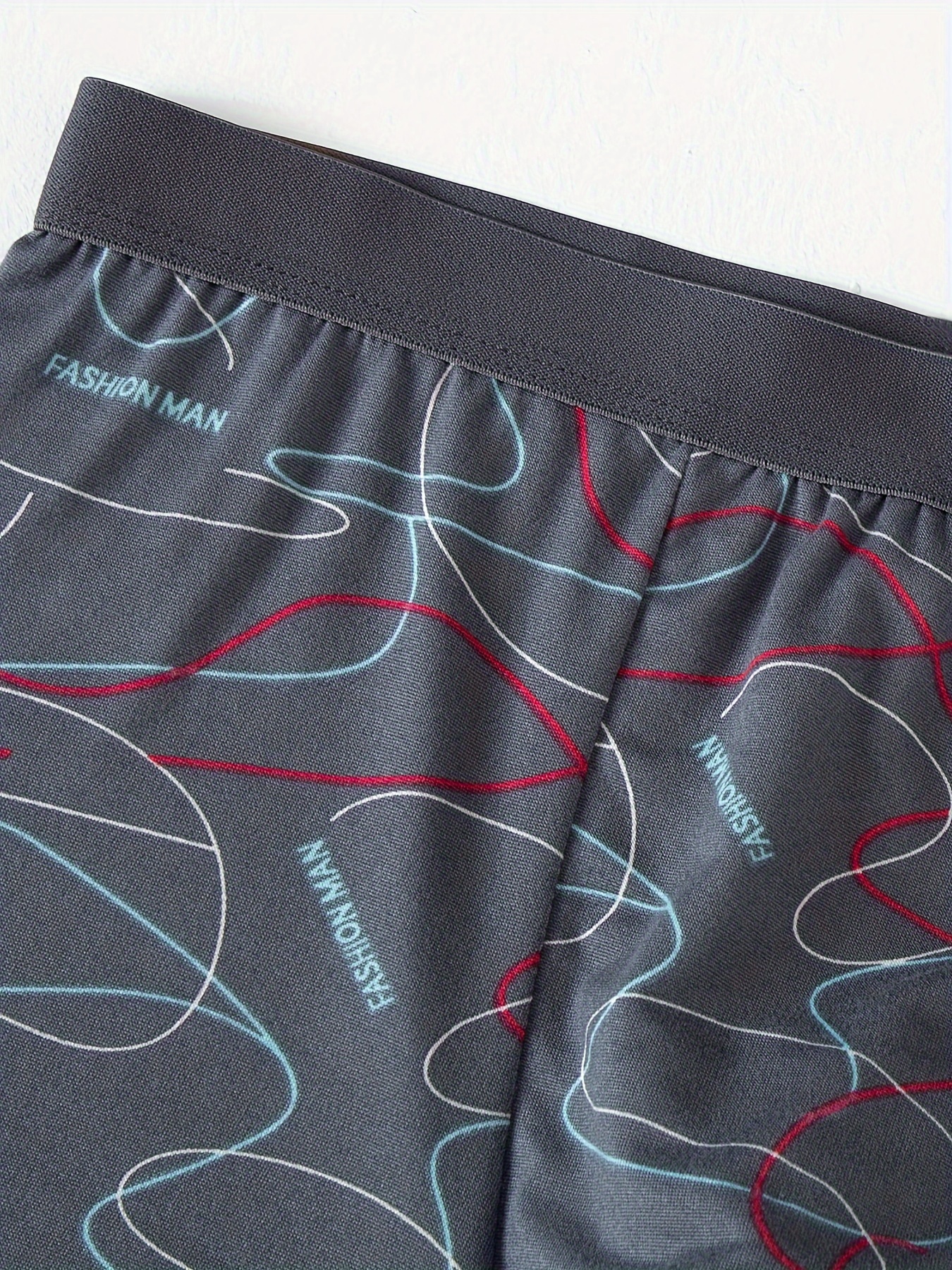 4pcs Men's Fashion Pattern Print Boxer Briefs, Crotch Mid-waist Breathable Comfortable Boxer Trunks, Elastic Sports Shorts, Men's Casual Underwear for Daily Wear