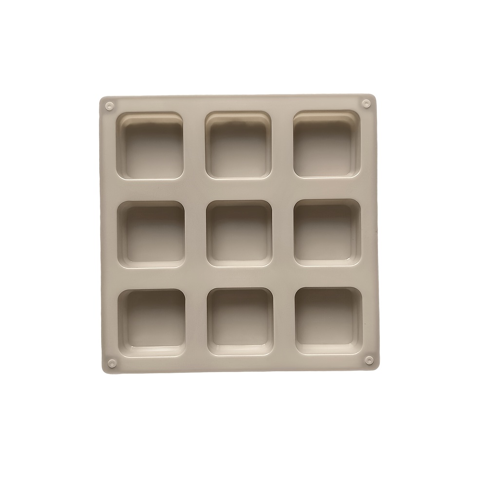 TEMU 1pc 9-hole Thick Square Soap Silicone Mold Soap Handmade Aromatherapy Mold