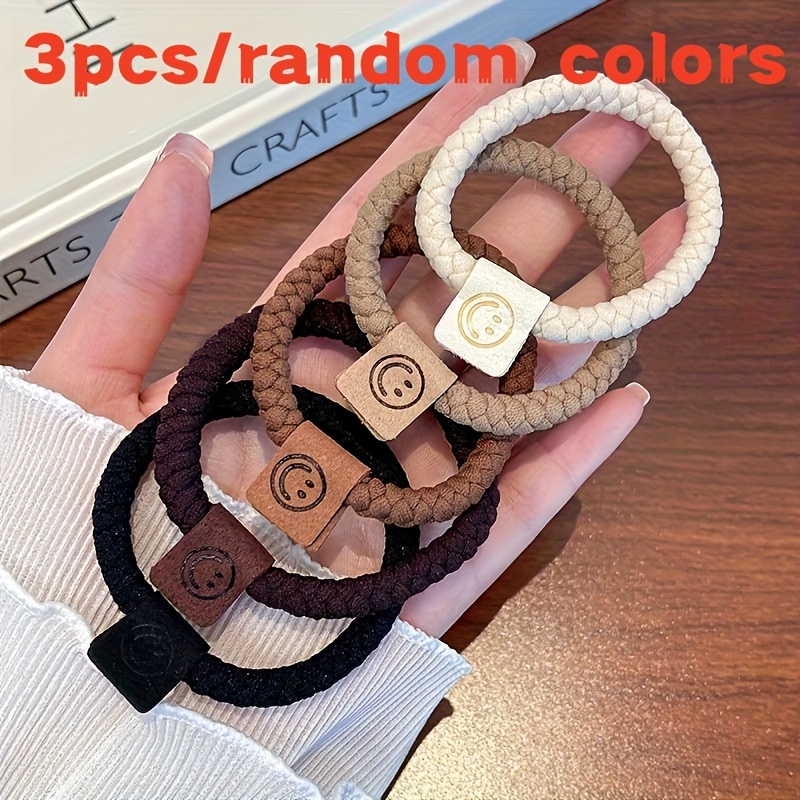 3pcs Minimalist Twist Hair Rope Set Soft High Elastic Hair Ring Casual Versatile Ponytail Bun Hair Circle Women's Hair Circle 's Hair Circle (random Color)