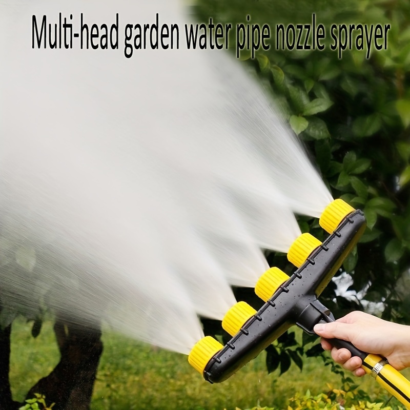 

1pc Multi-head Garden Hose Nozzle Sprayer - Ideal For Lawn Care, Watering Vegetables & Flowers With Adjustable Spray Patterns, Material, Fit Gardens, Garden Watering Tool|sleek |effective Watering