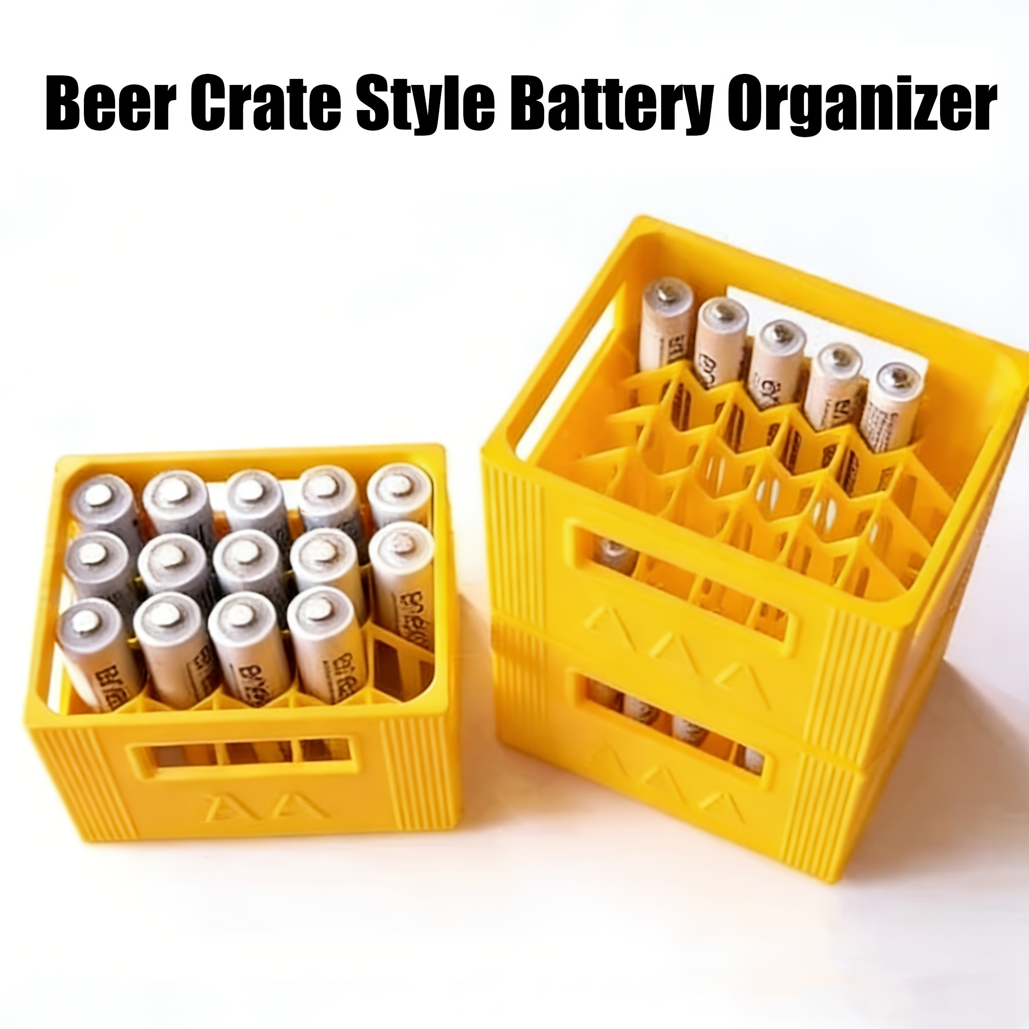 1pc large capacity storage battery storage box vintage beer box   holds 20   aaa batteries battery case   home drawer organizer batteries not included christmas and halloween gifts