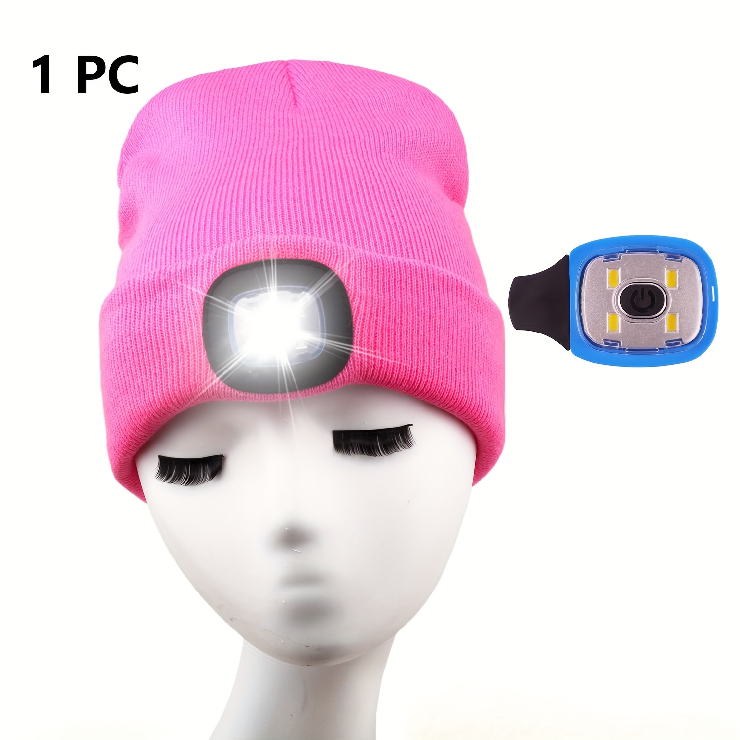 TEMU Hat Unisex Reflective Strips, Usb Charging Stretchable, Suitable For Outdoor Walking Lighting, Dog Walking, Fishing Comfortable