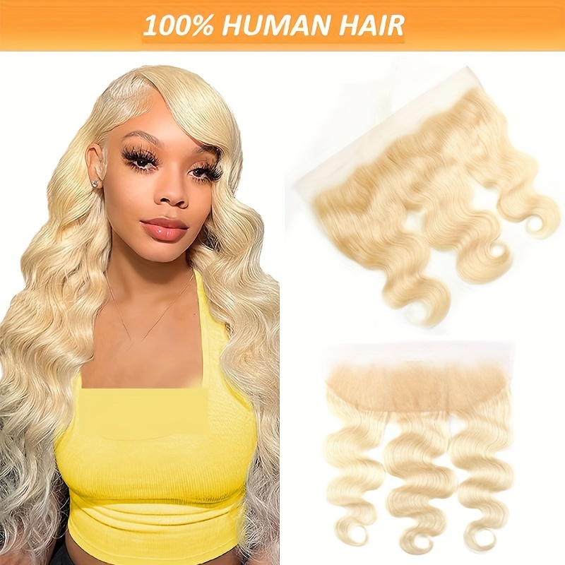 

#613 Frontal 13x4 613 Lace Frontal Blonde Closure Free Part Ear To Ear Body Wave Human Hair Blonde Color 14-20 Inch