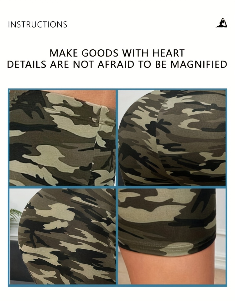 Summer 2024 Camo Print High-Waist Women's Athletic Shorts - Breathable, Slimming & Butt-Lifting for Running and Cycling