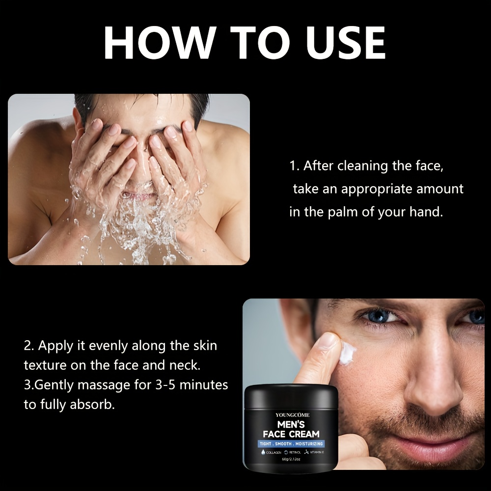 YOUNGCOME Sérum Crème pour Hommes, Combo à l'Acide Hyaluronique, Vitamine E, Rétinol, Collagène, Effet Raffermissant Beige Clair, Hydratation Longue Durée, Adapté à Tous les Types de Peau Beige Clair, Coffret Cadeau 30g+1.35oz/60g+2.03oz