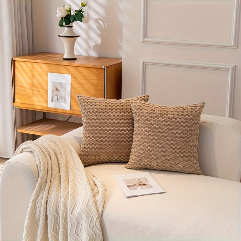 TEMU 2pcs Corduroy Bubble Particle Pillow Covers