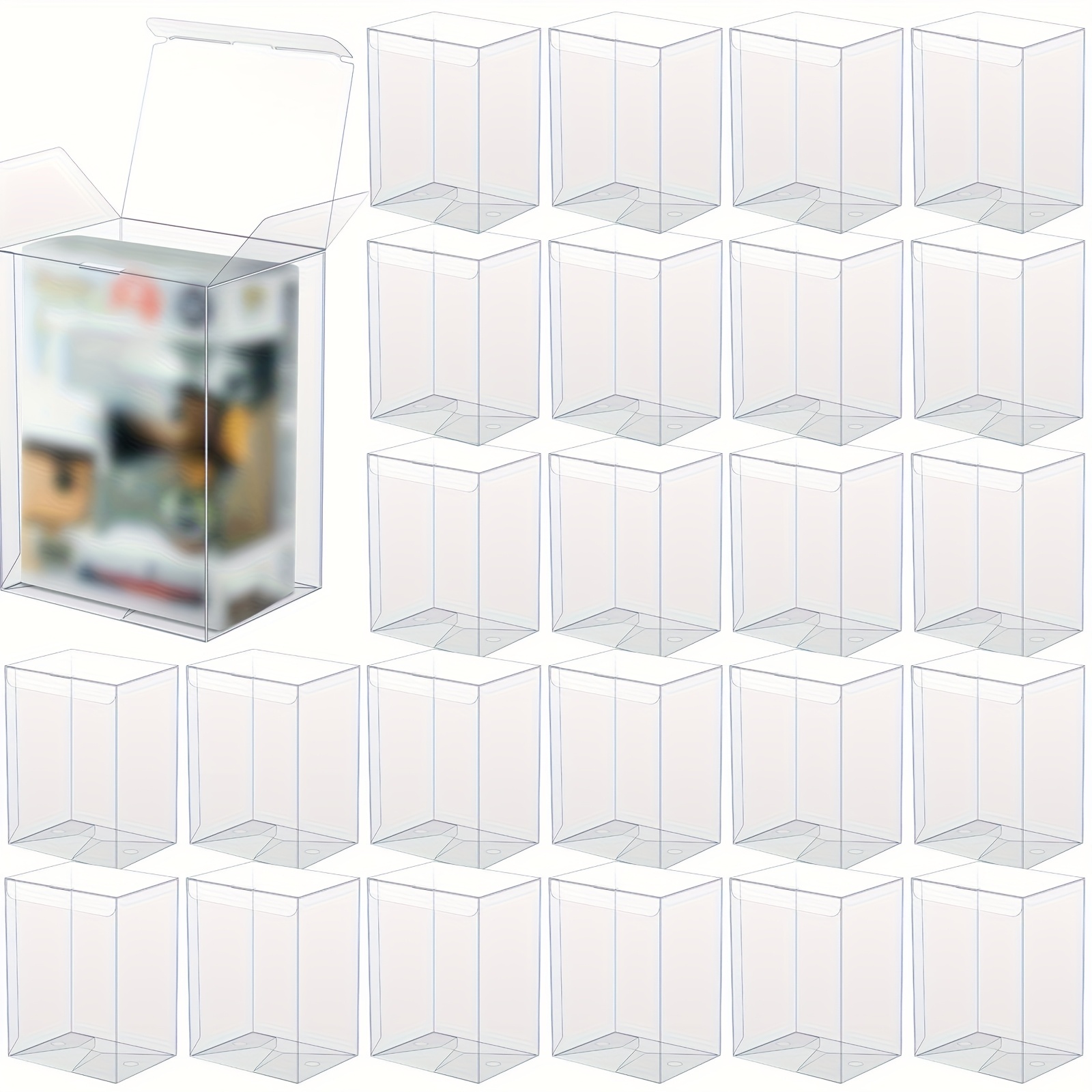 TEMU 35pcs Protector Case For 4 Inch Figures Strong Extra Thick Heavy Duty Plastic Display Box - Vinyl Figures And Protective Film Locking Tab