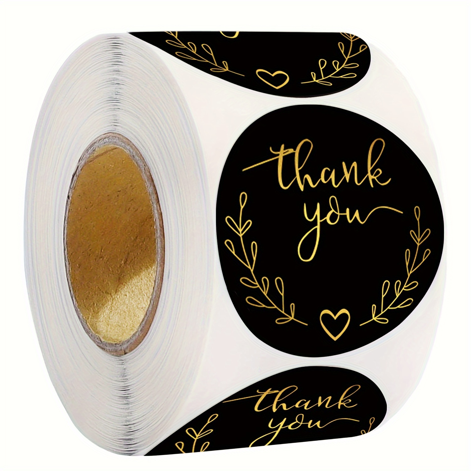 

500/roll 2.5cm Roll Black Hot Stamping Thank You For Buying Commercial Decoration Sticker Label
