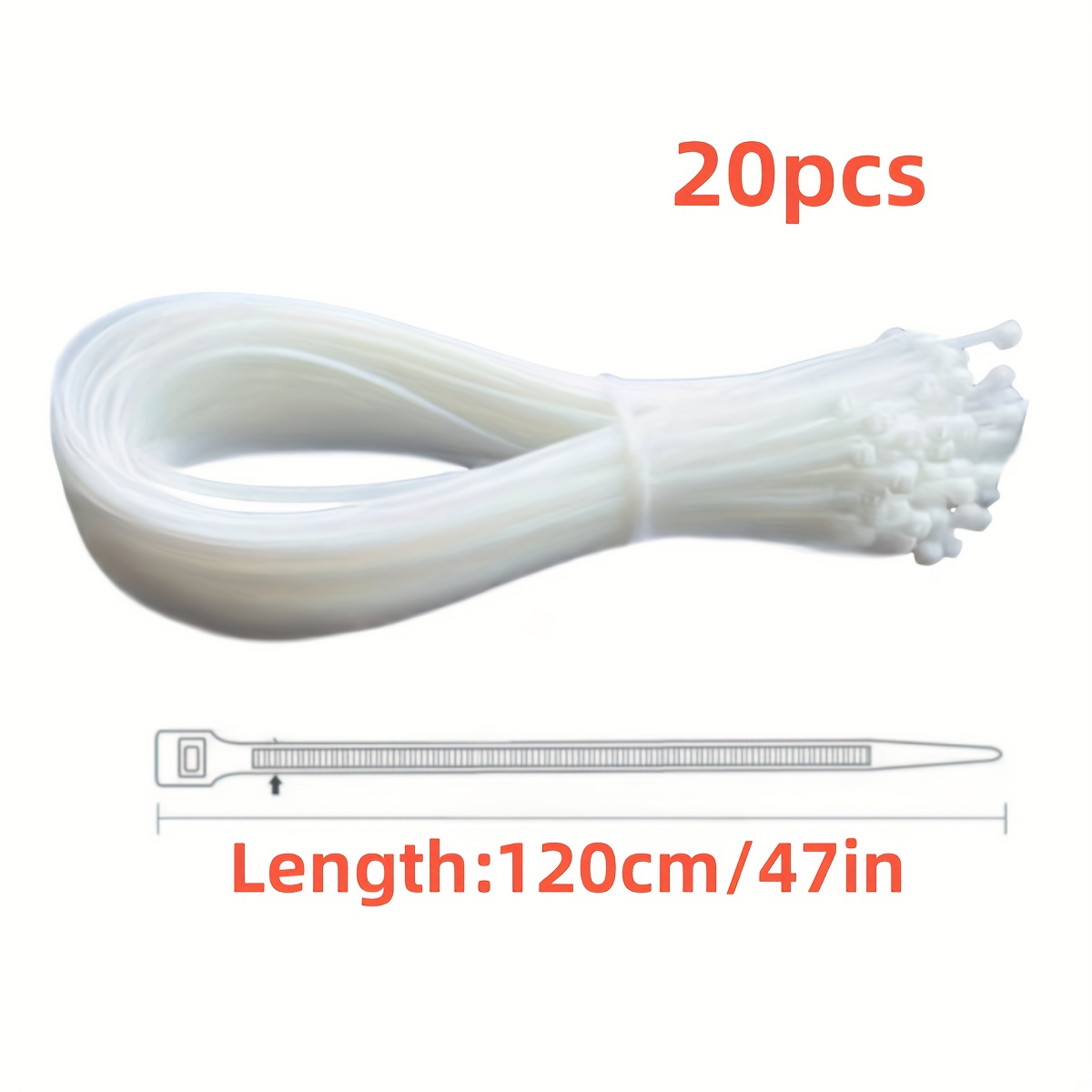 E-shop Strapazierfähige Nylon-Kabelbinder – selbstverriegelnd, große Größen 35,56 cm/45,72 cm/55,88 cm/66,04 cm/88,9 cm/119,38 cm, langlebige