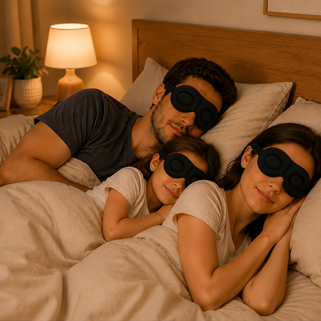 TEMU Ensemble de 3 masques de sommeil 3D, à zéro pression avec sangle réglable pour un sommeil et les voyages