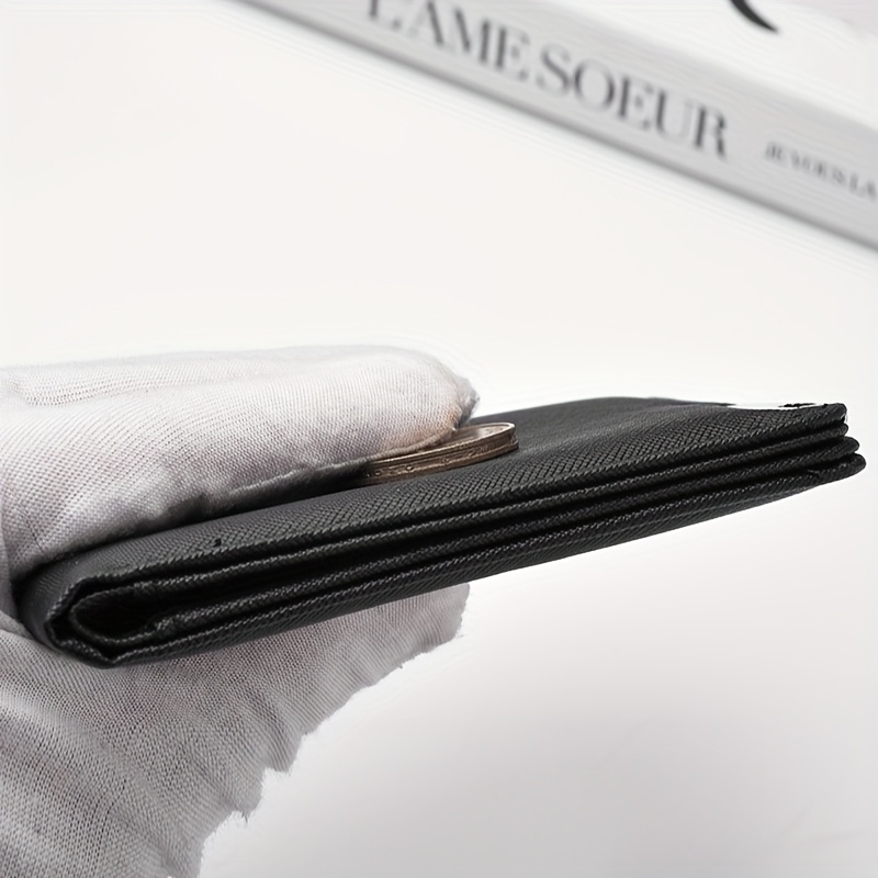 Cartera de cuero sintético negro de lujo con estampado de araña - Diseño de negocios elegante, gran capacidad, bolsillo para monedas y ranuras para tarjetas, elección perfecta de regalo (impresión plana 2D)