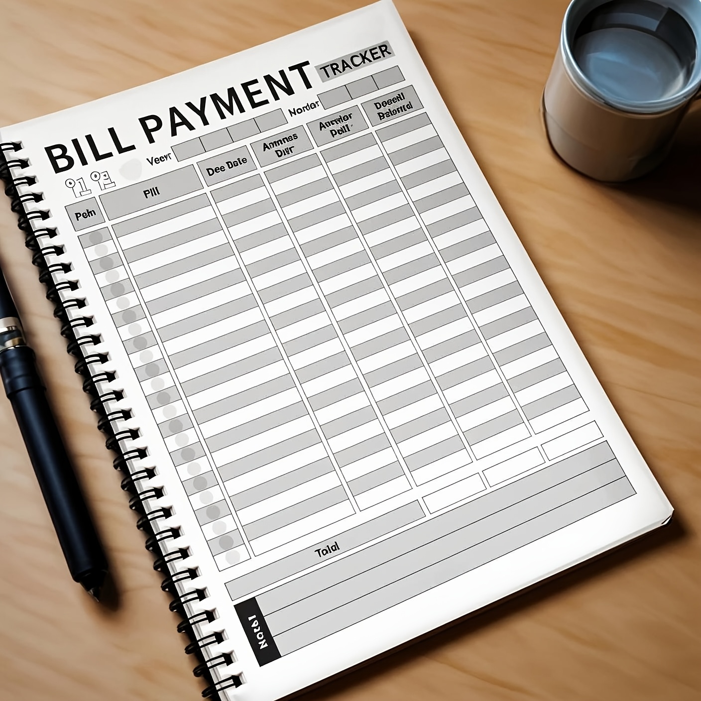 48-Month Bill Organizer and Budget Planner Notebook with Monthly Expense Sheets, Payment Log, and Savings Overview