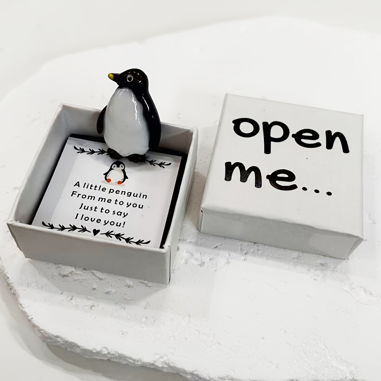       featuring an adorable little yellow   penguin and a       you message card an   for birthdays weddings anniversaries and valentines day resin paper no batteries