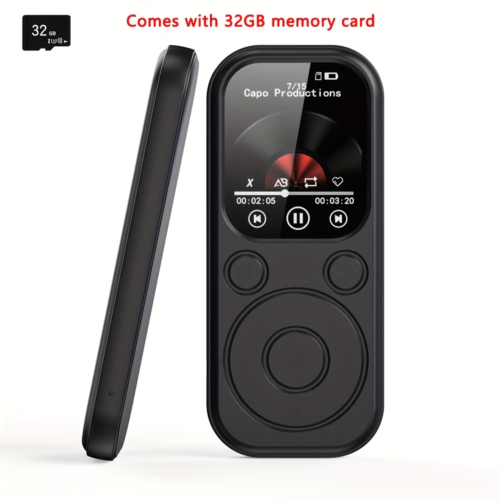 TEMU GYIOEUPT MP3 player, com qualidade de som em , compacto e portátil, suporta , vídeo, fotos, e-books e gravação de voz. Ideal para esportes e