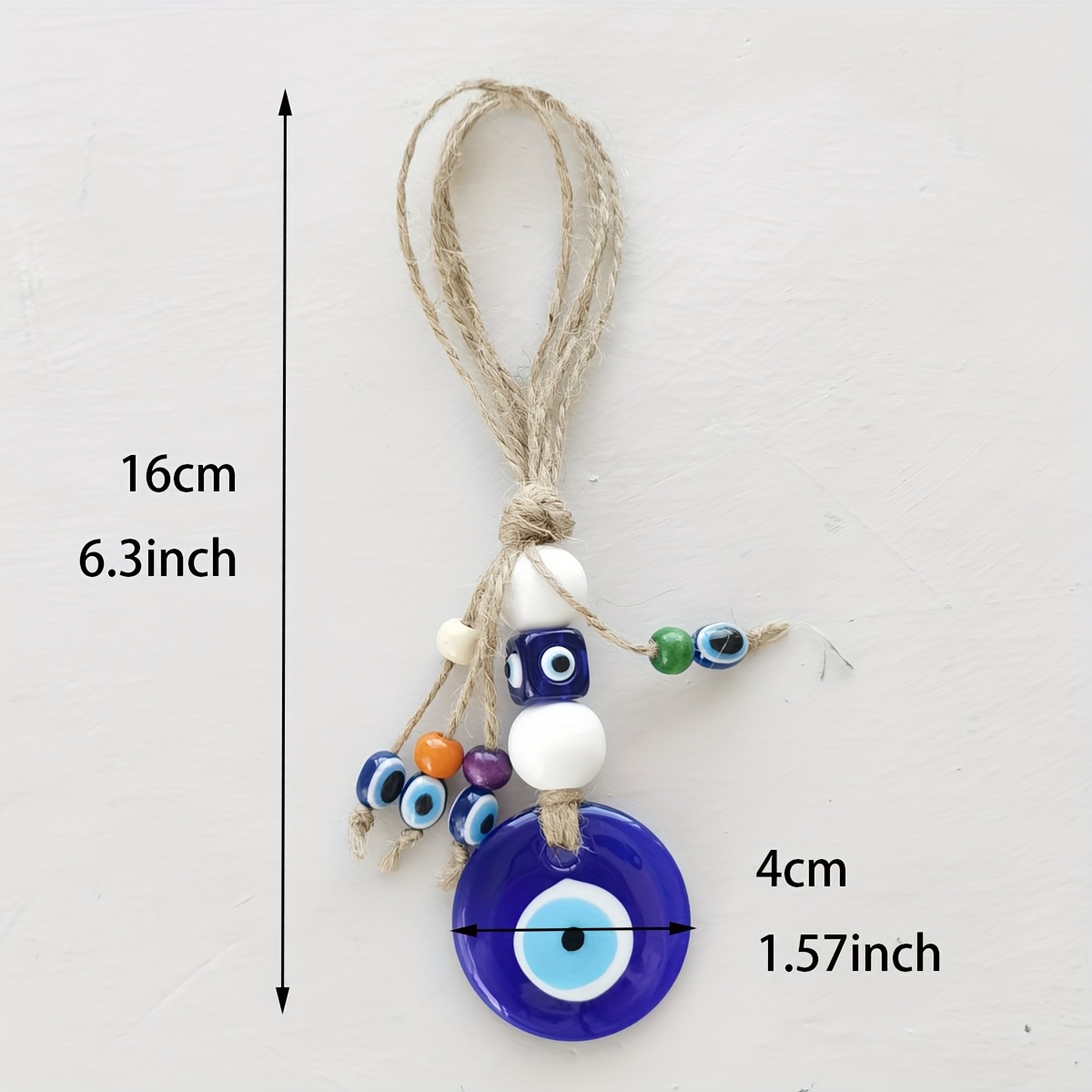 Blue Glass Wall Decoration Featuring The Evil Eye, A Turkish And Greek Talisman For Good Luck And Protection - Handcrafted For Home, Office, Garden, And Door Adornment
