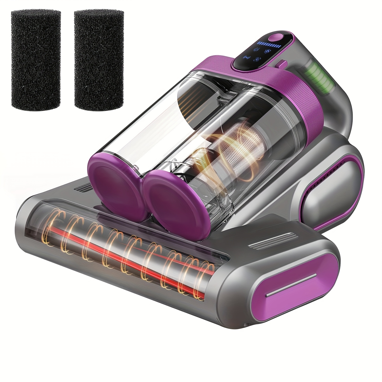 TEMU Upgrade Wireless Mattress Vacuum Cleaner, With 16kpa , 253.7 Nano Lamp, And 80000rpm Rotating Ultrasonic Technology Dual Cup Bed Vacuum Cleaner,