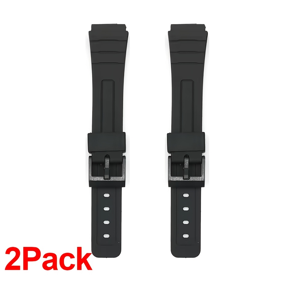 TEMU 2pack 12mm 14mm 16mm 18mm 20mm 22mm Silicone Watch Strap For F91w W800h Sgw400 F84 F105/108 A158/168 Ae1200/1300 Band Bracelet For Men