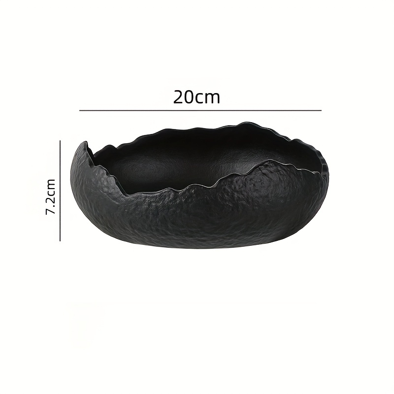 Llzfk Ceramic Plate Suitable For Cuisine, Deep Bowl Plate With Polished Round Bowl & Irregular Shape For Sushi, Fruit Salad, Desserts - Microwaveable For Or Commercial Use