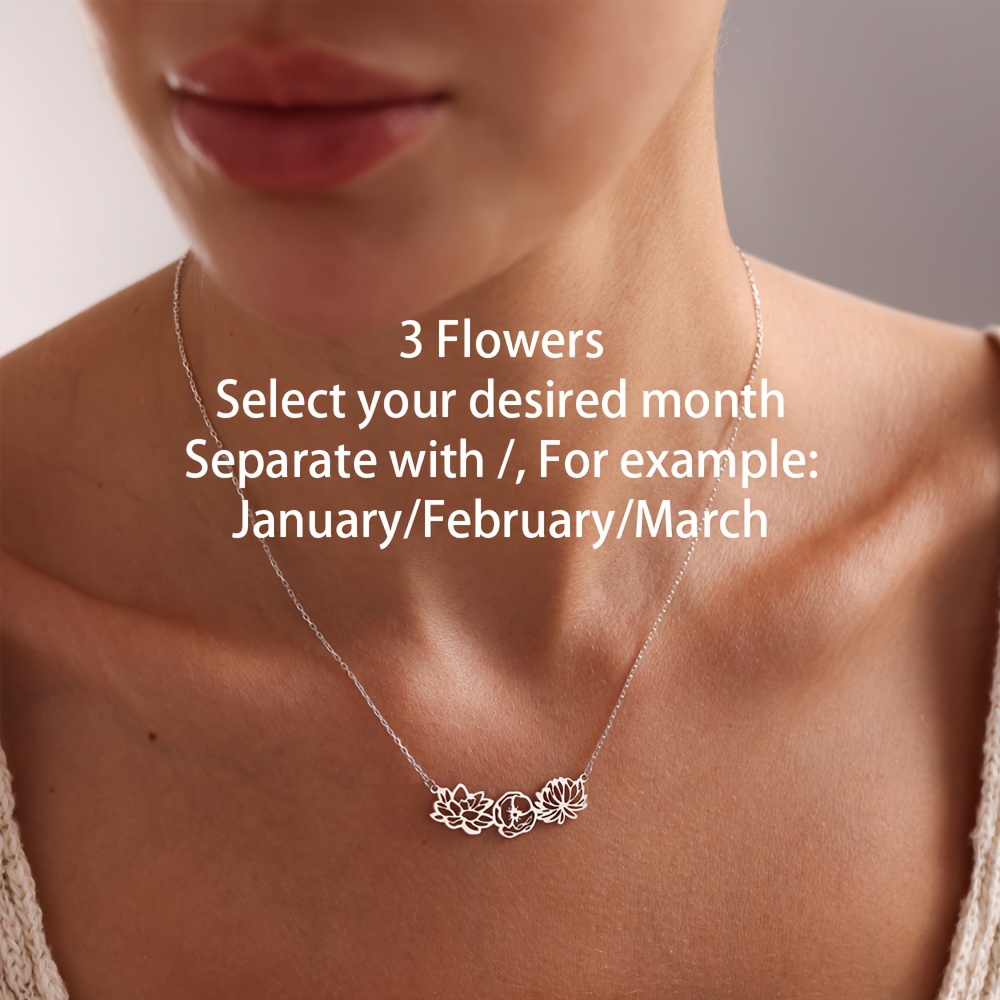 TEMU Custom 1- Birthday Necklace Personalized Elegant Women's Pendant Necklace, Made Of 304 Stainless Steel, Electroplating Process, Customized Gift