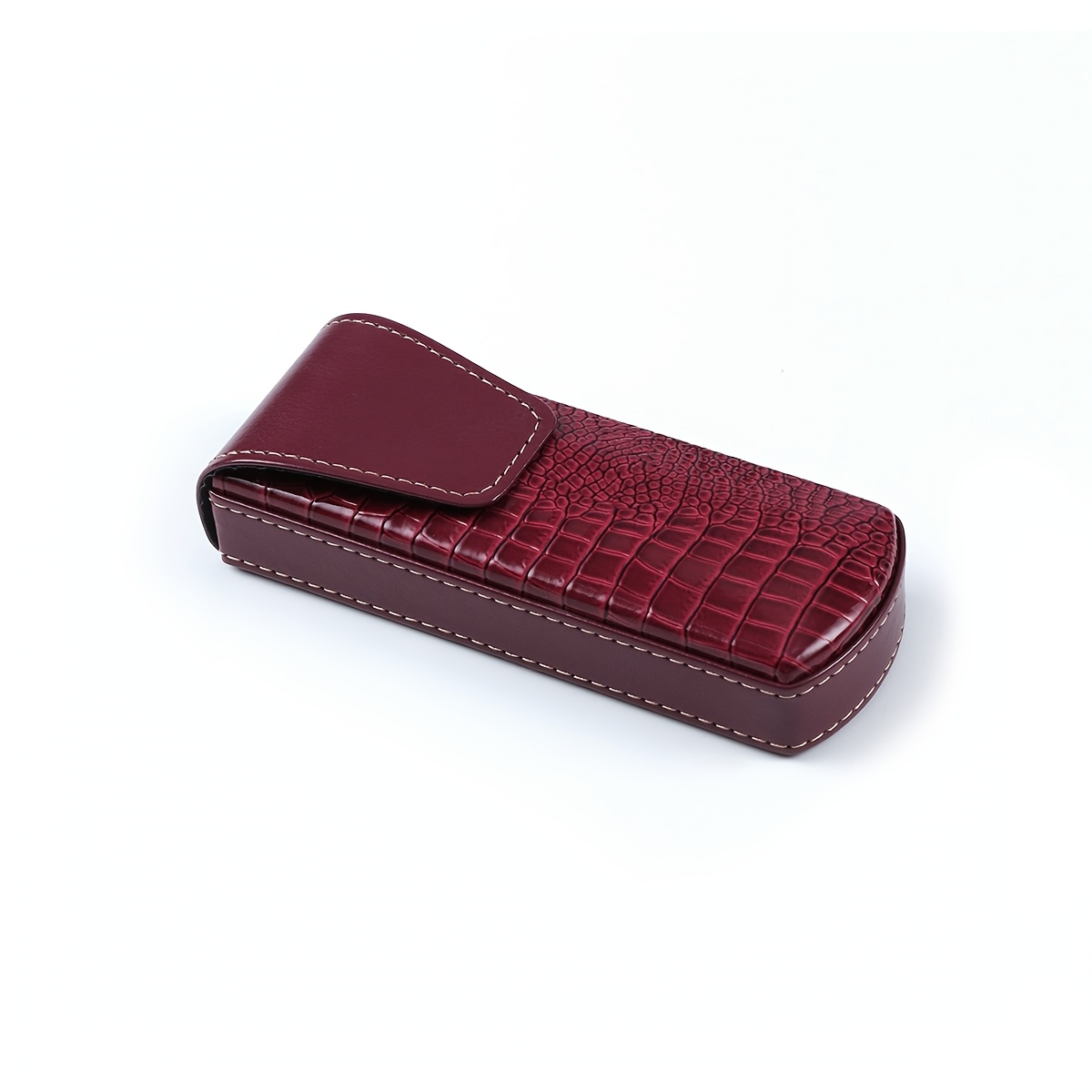 TEMU Pu Eyeglass Case, Crocodile Pattern Hard Shell Eyeglass Case, Protective Portable Storage Box
