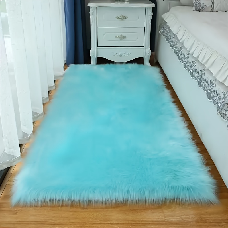 TEMU Simple Solid Color Long Pile Mat, 60*120cm - Bedroom, Living Room, Dressing Room & Storage Cabinet Mat, Soft And Washable Mat