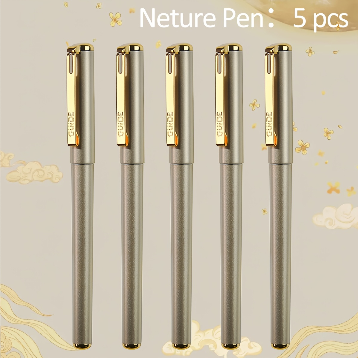 TEMU Wqn 2/5pcs Easy Pen 0.7mm Golden Core High Quality Pen Ink Quick Drying Pen Is Suitable For Office Signing And Back-to-
