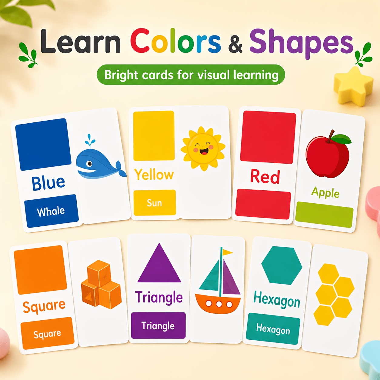 58pcs Children Learning Cards for Cognitive Development