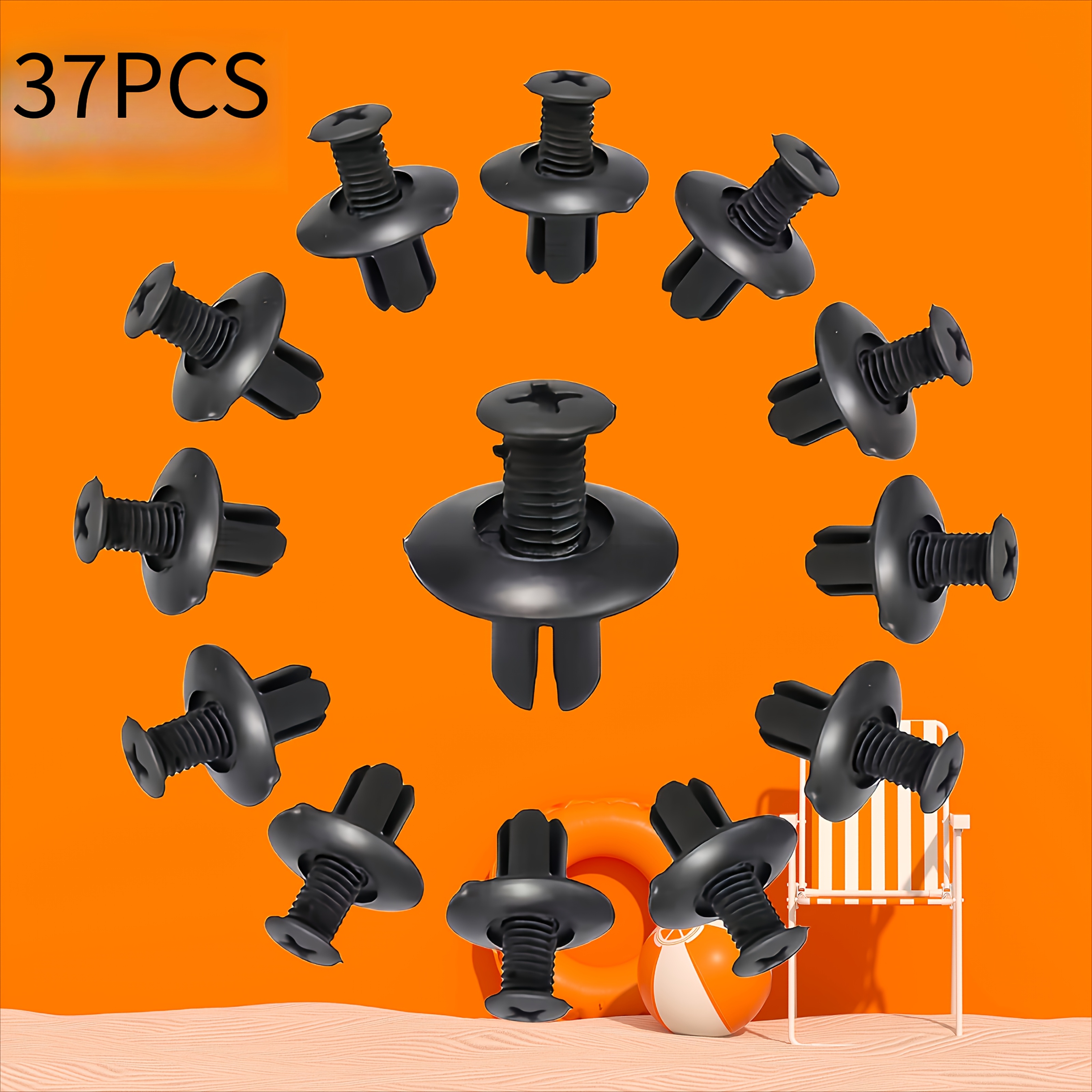 TEMU Kit de 37 piezas de clips de fijación para placa de hoja de coche, protector de fango, hebilla de parachoques para maletero