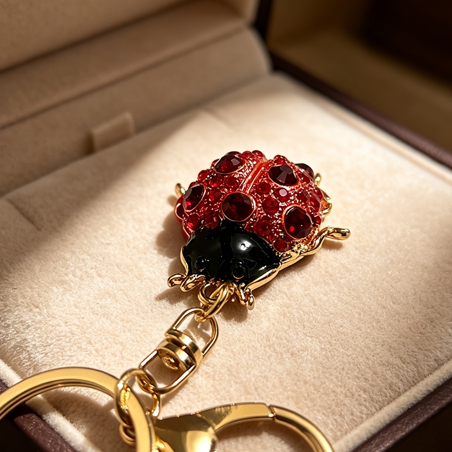 Simulation Red Ladybug Water Brick Keychain, Exquisite Design