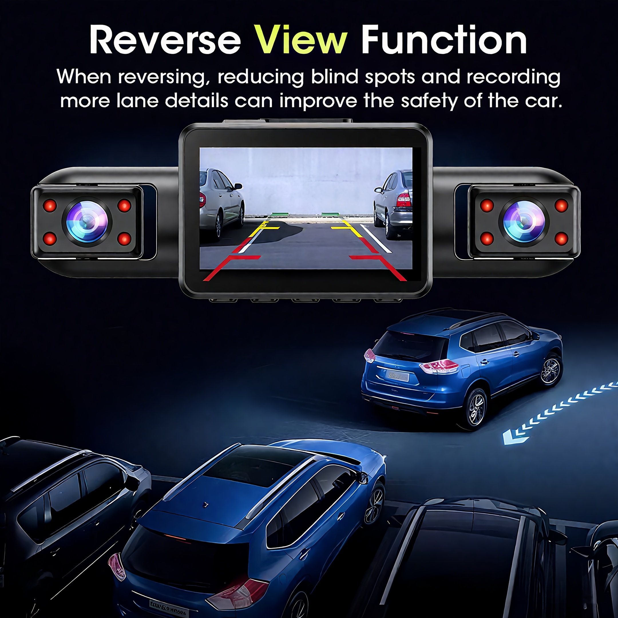 4 channel dash cam for cars 1080p   lens 4 in 1 dvr recorder with night vision 24h parking monitor g lighter     right rear dash camera system Product details 2