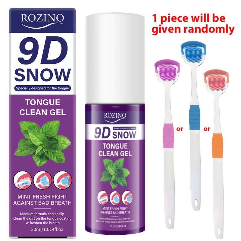 Image of 9d Strong Cleaning And Care Tongue Scraping Gel 30ml With Scraper, Breath And Quick Removal Of Tongue Coating, Long-lasting Oral Freshness, Aimed At Restoring Natural Tongue Color