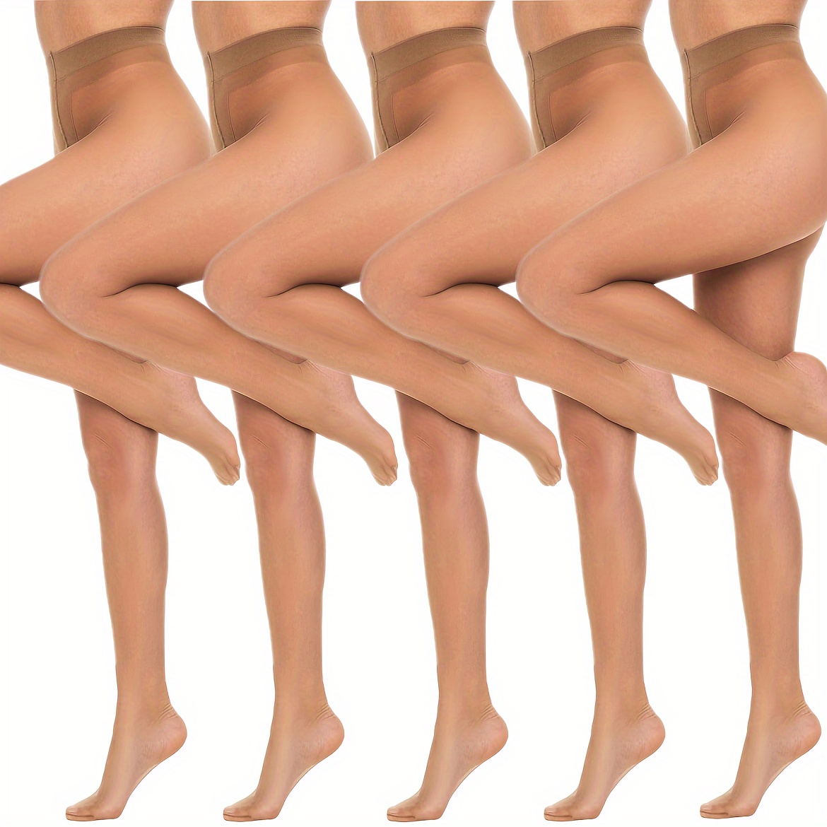 Image of 5 Pairs Plus Size Ultra-thin Watermelon Crotch Pantyhose Stockings, In The Front With In The Back, Sexy, Slim, Fully Transparent, Anti-hook, Line Crotch T-shaped Crotch