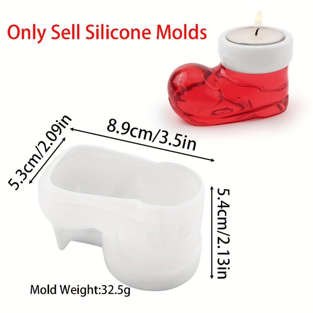 Image of Christmas Sock-shaped Silicone Mold For Aromatherapy Candle Holders - Resin Casting Kit, 3d Craft Molds For Home Decor And Gift Making