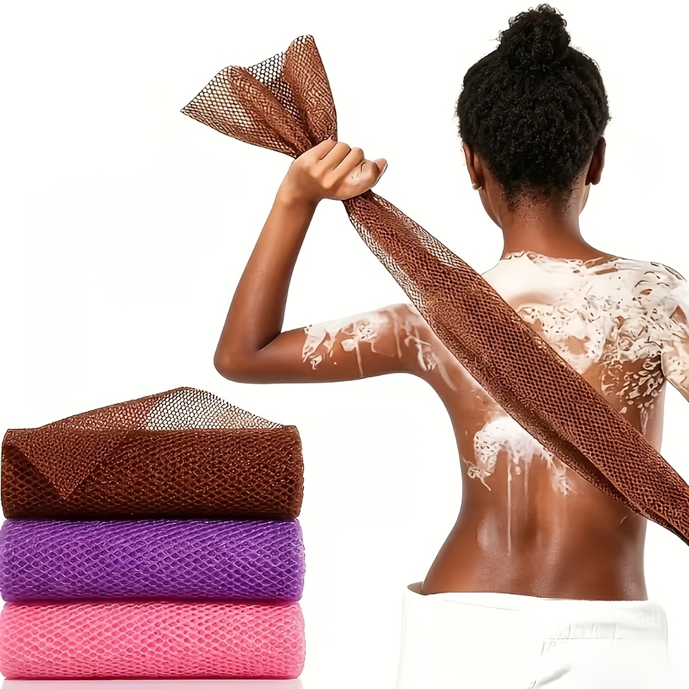 Long Rectangular Bath Loofah Net for Back Scrubbing