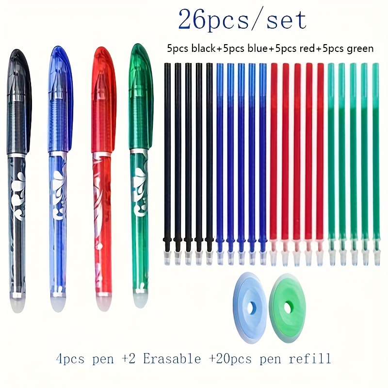 TEMU 26 Penne Gel Cancellabili, Penne Gel Multicolore Cancellabili, Penne a Base Cancellabili con Calore