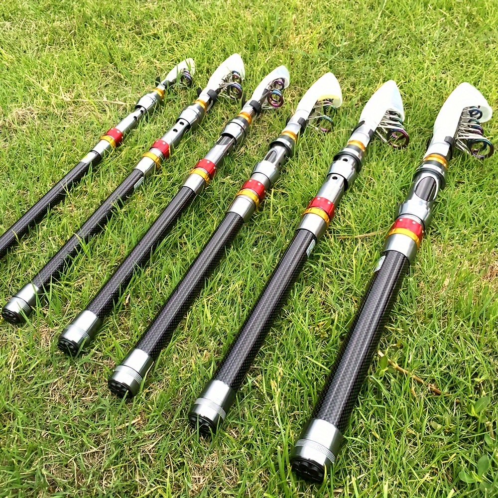 Compact 30-70cm Carbon Fiber Telescopic Fishing Rod - Medium Action, Light Power Surf Spinning Rod for Saltwater & Freshwater, Ideal for Travel & Holiday Fishing, Foldable, Gift for Anglers - Black (1 Pack)