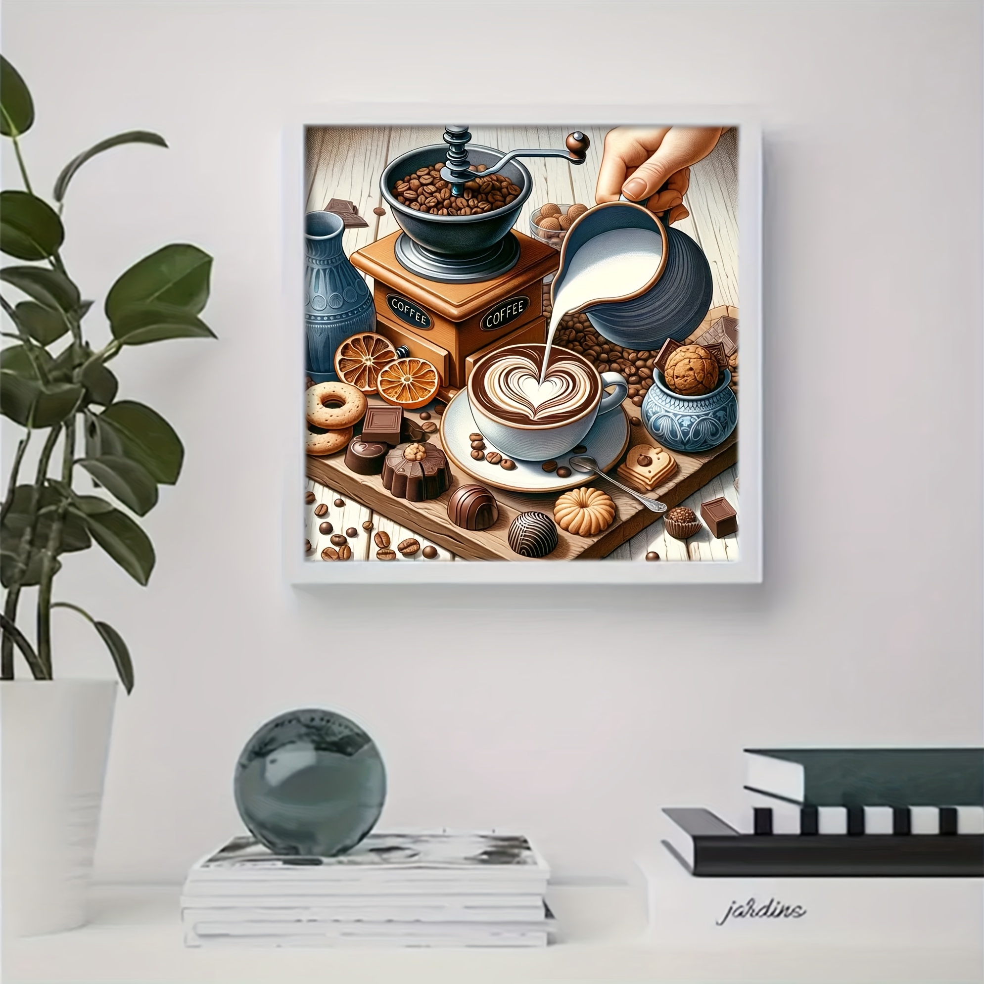 TEMU 1 Set - Coffee Theme Cross Stitch Kit, Diy Art Needlework Supplies, 11ct Embroidery Painting, Creative Handmade Relax Gift. Complete Home