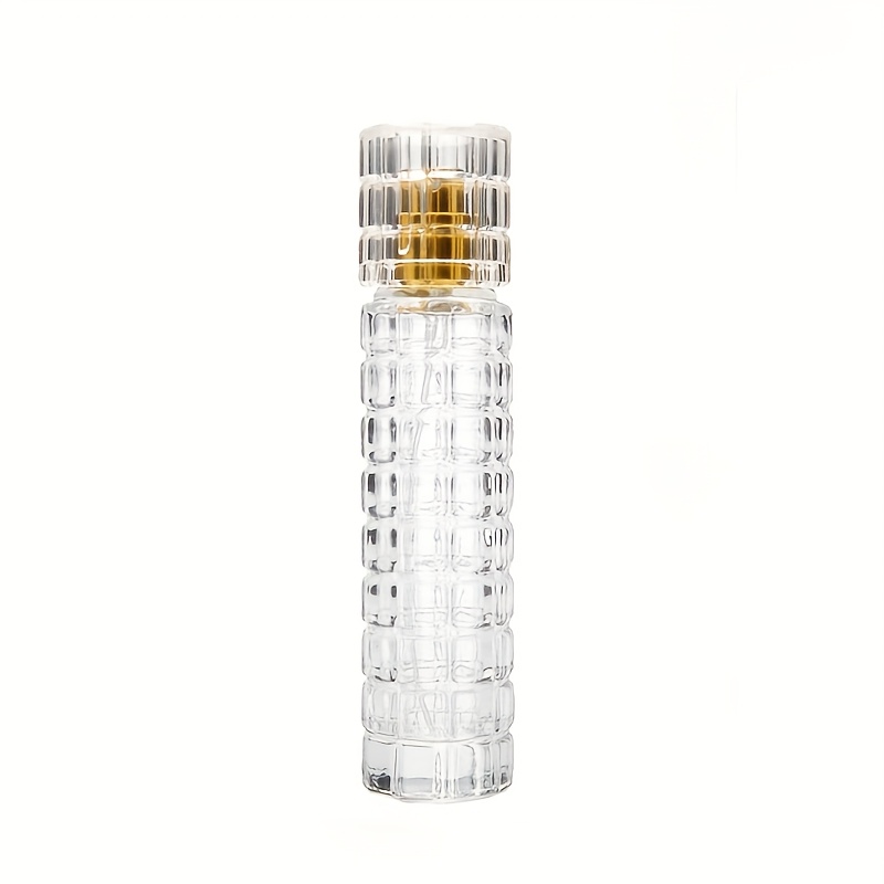 Image of 30ml/1.01oz Portable, High-capacity Glass Spray Bottle Features Lattice Anti-slip Design And With Golden Or Silver Nozzles, Making It An For A Of Holiday Gifts.